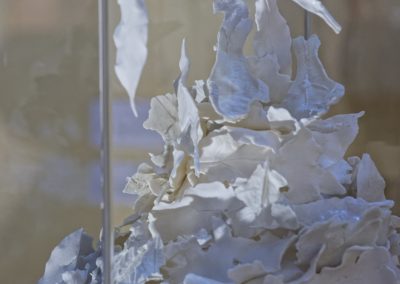 La Terre - Porcelaine, papier, plexiglas, bois, 160x30x30cm